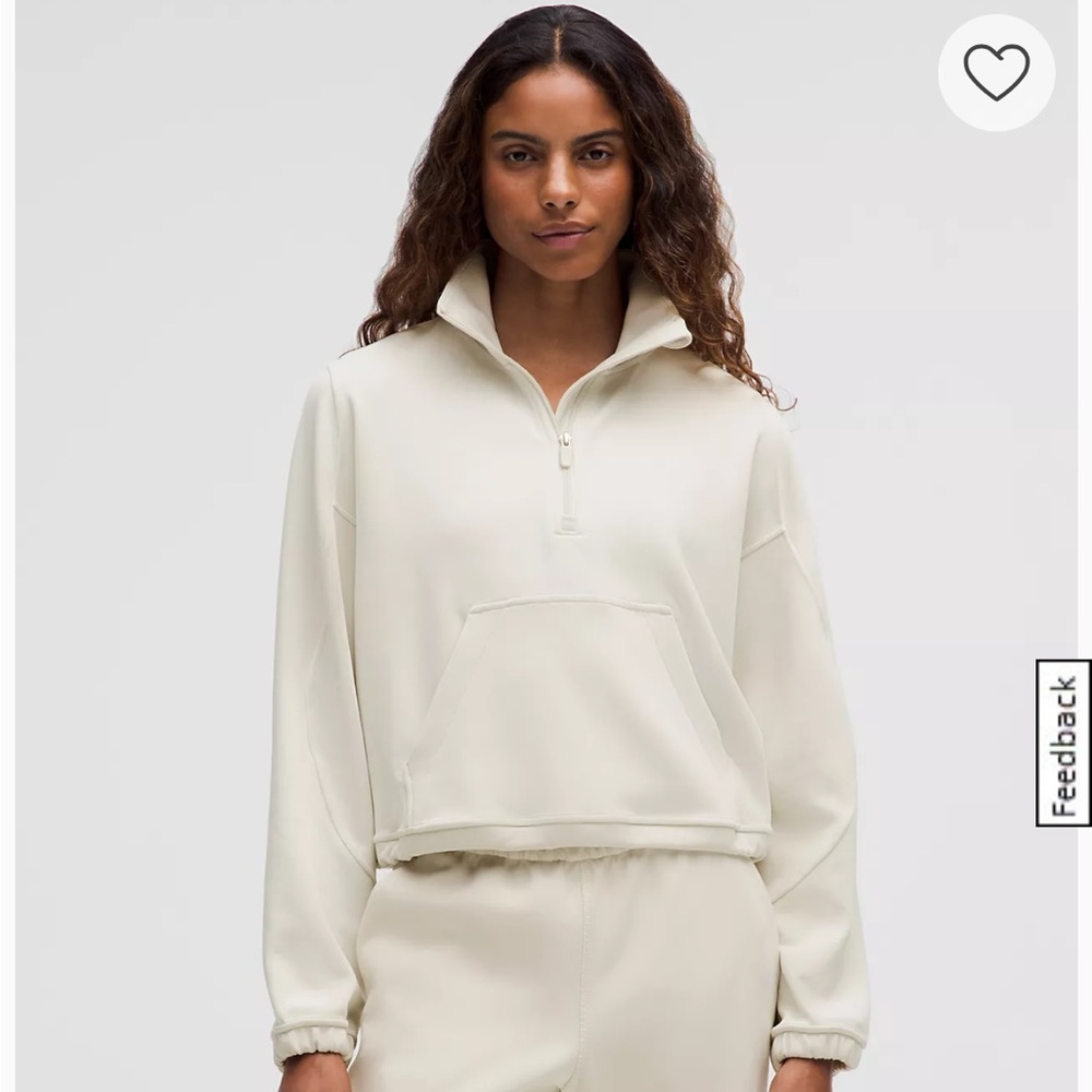 Lululemon Brushed Softstreme Half Zip in Bone